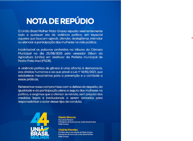 UB repudia fala de vereador do partido que mandou prefeita 'tomar vergonha'