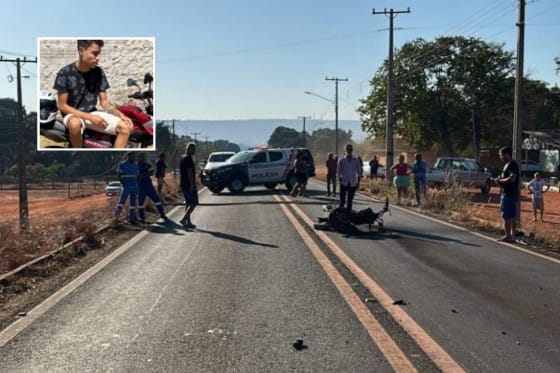 Jovem de 19 anos morre após  ser atingido por caminhonete; moto fica carbonizada