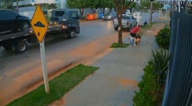 Empresário é filmado agredindo mulher no meio da rua em cidade do interior de Mato Grosso