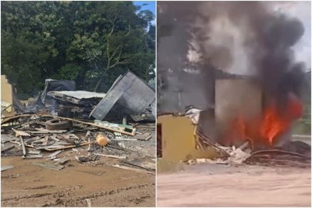 Motorista de 60 anos morre carbonizado após carreta bater em borracharia