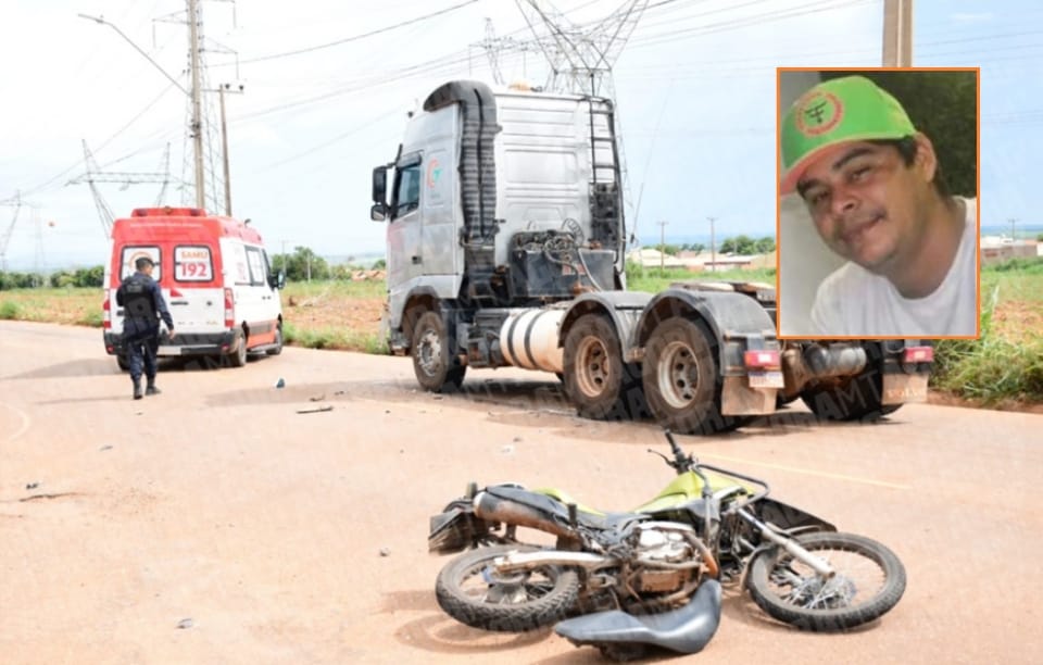 Motociclista colide com caminhão e morre no hospital