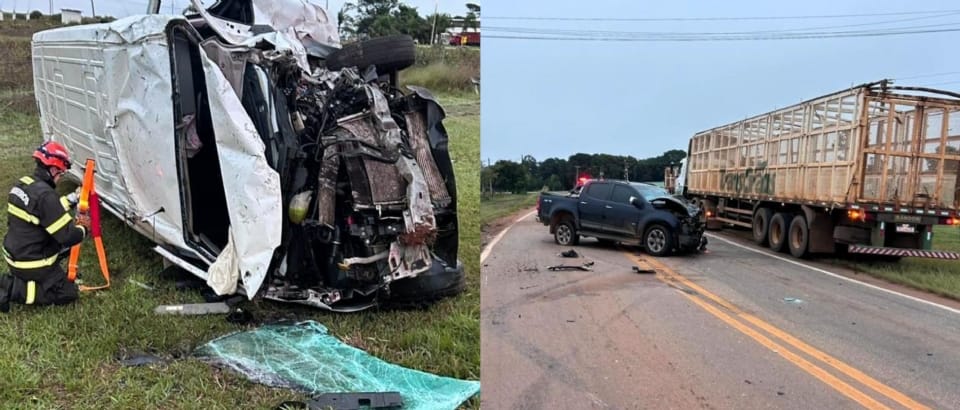 Acidente entre caminhonete e van deixa cinco feridos na MT-140 em Campo Verde