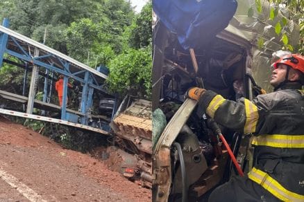Batida entre carretas deixa feridos em Tangará da Serra; vítima tem crânio afundado