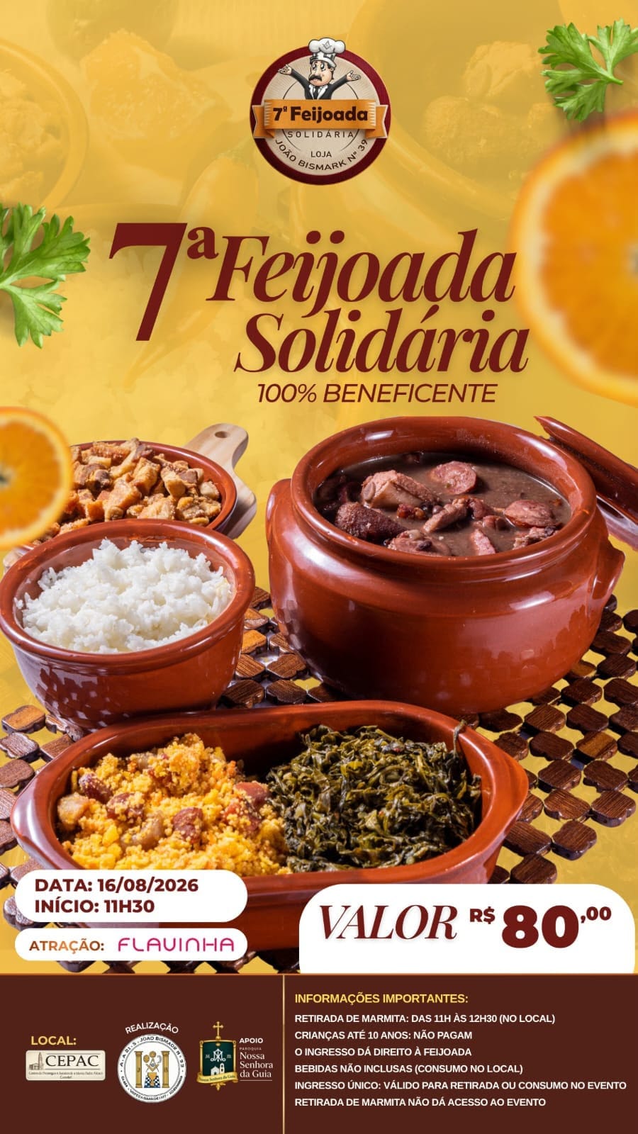 Feijoada Solidária chega à 7ª edição em Várzea Grande