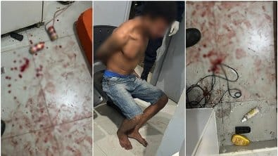 Homem é preso após agredir esposa com garrafa de vidro e resistir à prisão