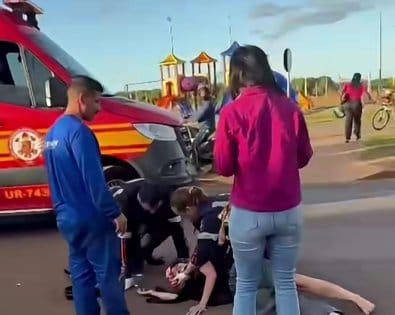 Colisão entre duas motocicletas deixa três feridos em Campo Novo do Parecis