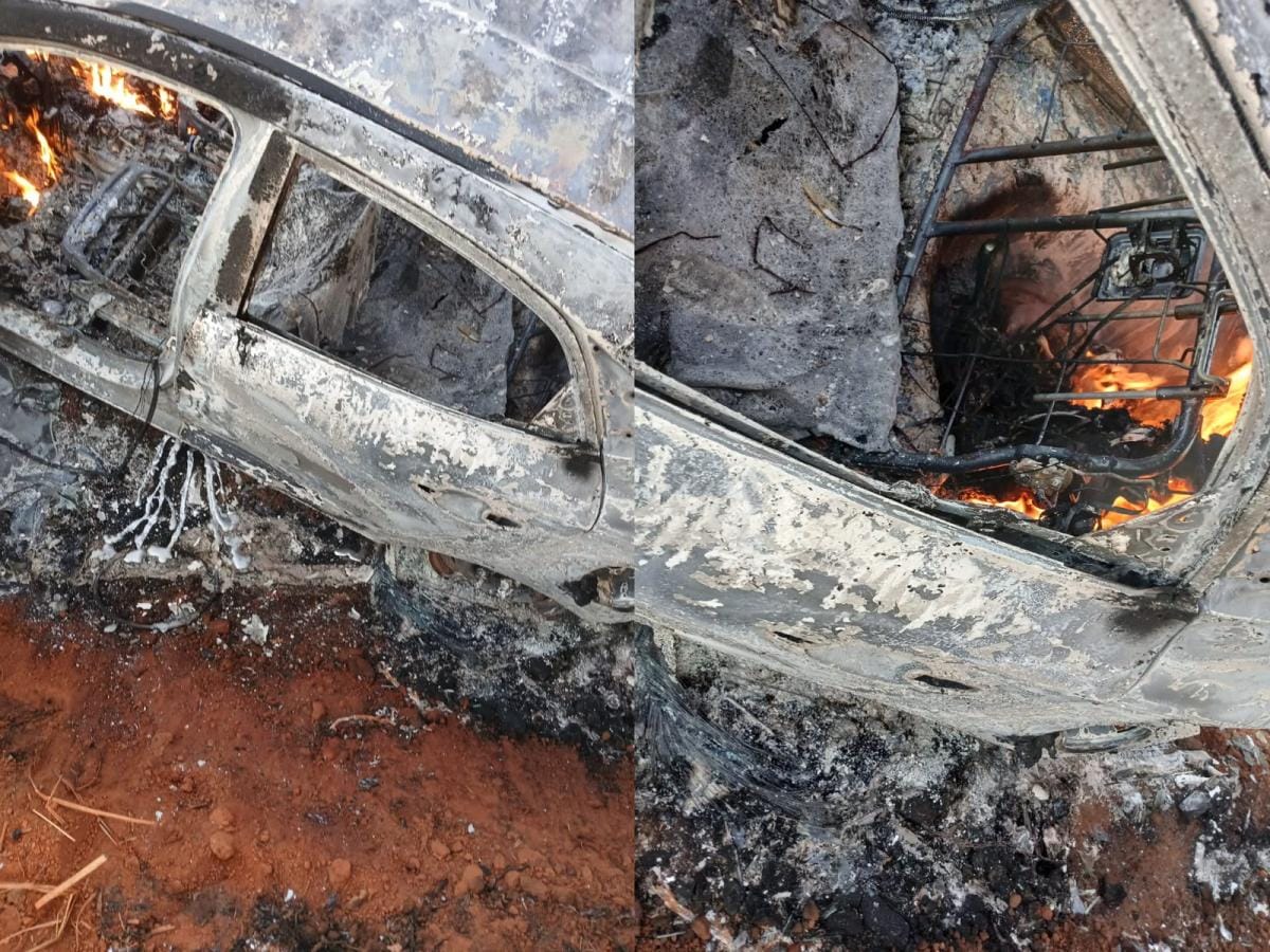 Corpo carbonizado é encontrado dentro de porta-malas de carro incendiado