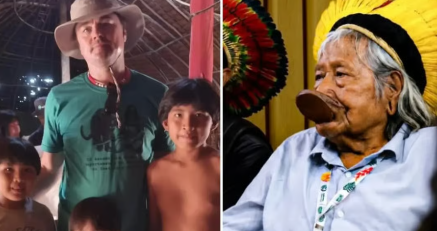 Leonardo DiCaprio visita Cacique Raoni em MT e segue para o Pantanal com namorada