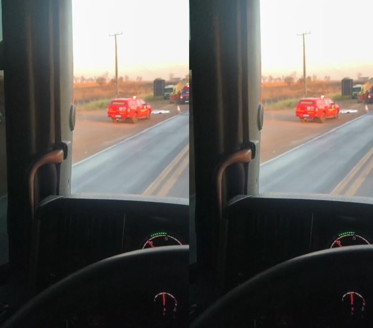 Pedestre morre esmagado após ser atropelado por carreta em rodovia federal, em VG