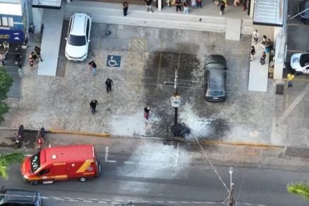 Transformador explode e deixa pedestre com 80% do corpo queimado