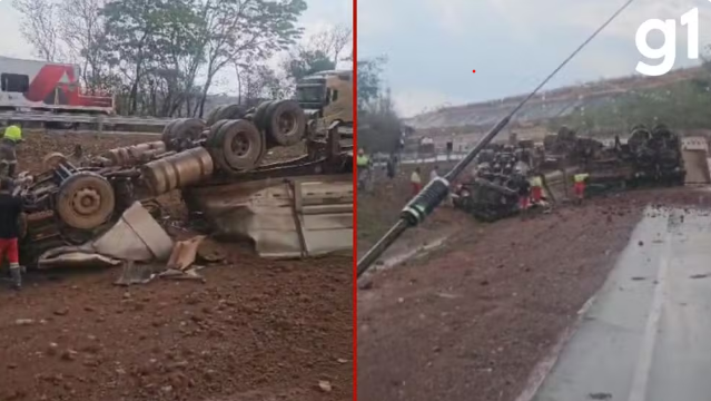 Motorista morre na hora após carreta capotar em cidade do interior de Mato Grosso