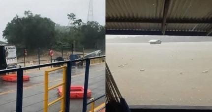 Temporal destrói casas e arrasta imóveis para o rio Teles Pires em MT
