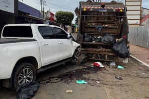 Motorista de Hilux mata gari esmagado contra caminhão de lixo em Chapada dos Guimarães