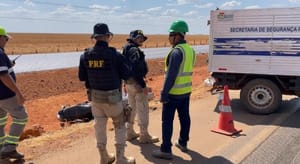 Motociclista morre na hora em colisão frontal com carreta em rodovia federal de Mato Grosso