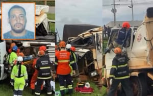 Colisão envolvendo três caminhões na BR-163 deixa trabalhador morto