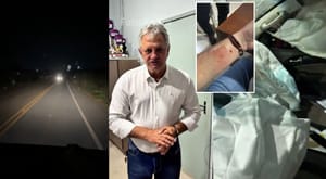 Carro com líder do Governo atinge antas e airbags explodem; veja vídeos