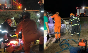 Acidente com caminhonete deixa vítimas feridas e mobiliza bombeiros em MT