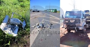 Caminhoneiro relata que HB20 perdeu o controle em quebra-molas