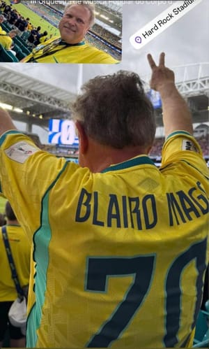 Ex-governador assiste nos EUA vitória do Brasil sobre Escócia