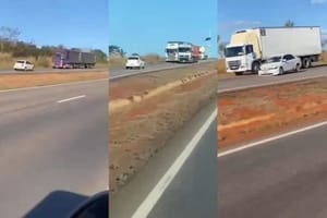 Câmera registra motorista embriagado na contramão antes de colisão com carreta