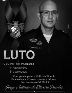 Coronel da PM de Mato Grosso morre aos 60 anos em Cuiabá