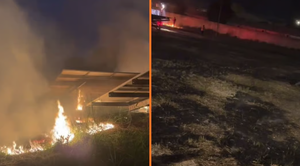 Incêndio atinge usina de energia solar da Policlínica do Pedra 90 e mobiliza bombeiros em Cuiabá