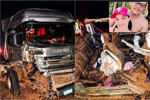 Casal de empresários morre na hora em colisão entre Amarok e carreta em MT